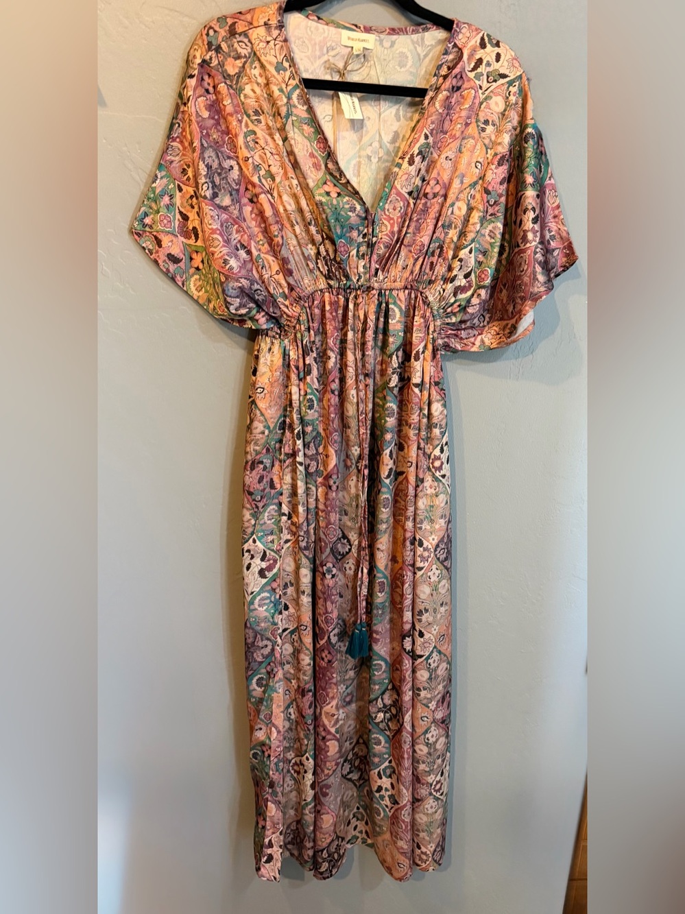 Cost Plus World Market Multicolor Floral Patchwork Maxi Dress